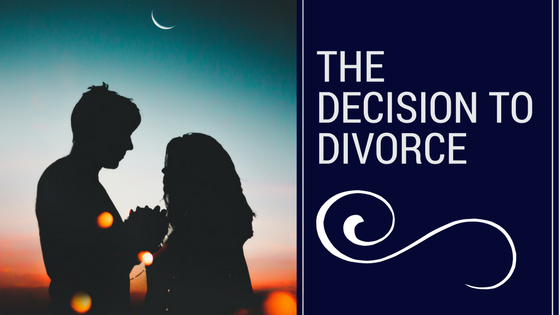 The decision to divorce, man and woman holding hands while under the moon