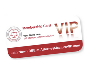 VIP Membership card for AttorneyMcclureVIP.com