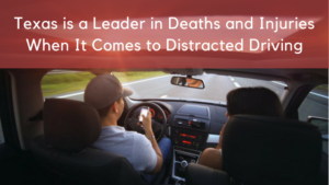 Texas is a leader in deaths and injuries when it comes to distracted driving, Man using phone while driving with woman in passenger seat