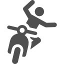 Stick figure falling off of motorcycle