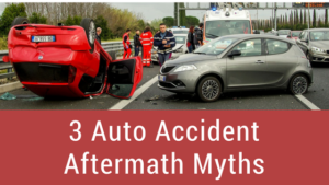 3 Auto Accident Aftermath Myths, Car accident with red car flipped over