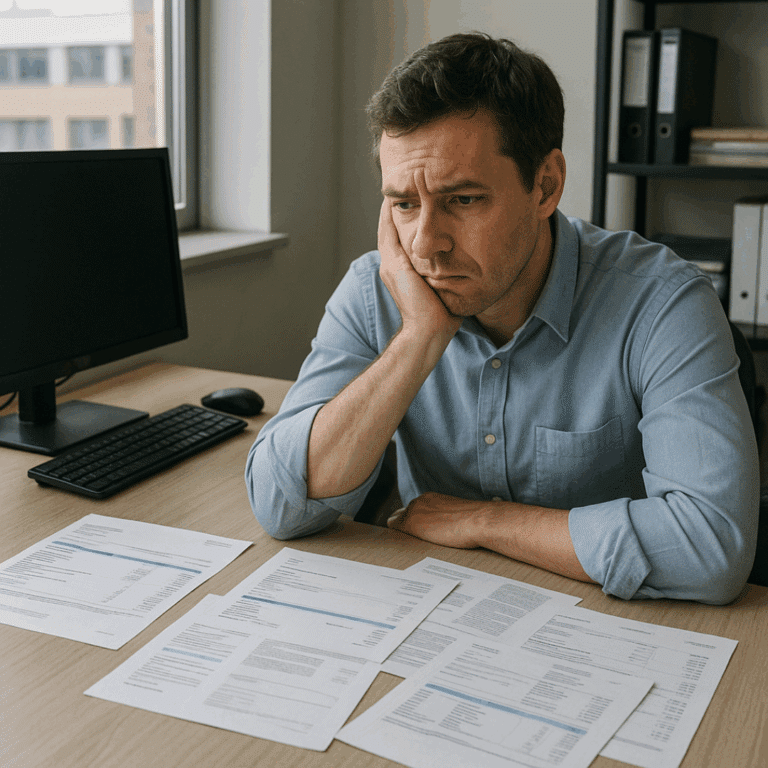 Man stressed with bills after an accident. Attorney Don McClure provides general information about settlement offers in Houston, Pasadena and surrounding areas.