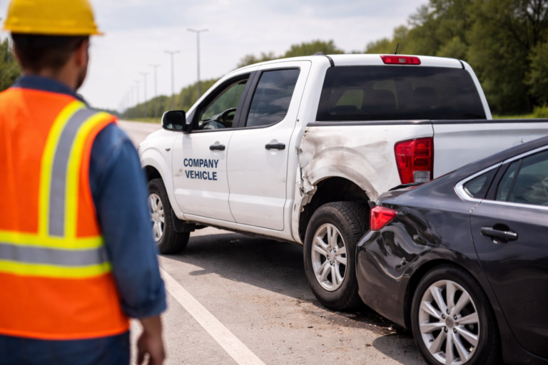 Texas work-related driving accident involving commercial vehicle and passenger car